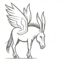 Winged donkey tattoo design idea