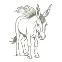 Winged donkey tattoo design idea