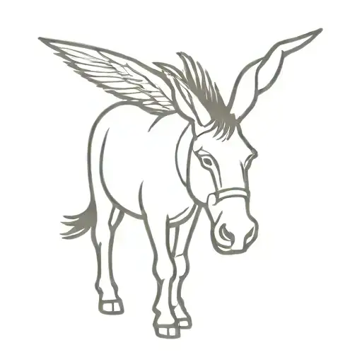 Winged donkey tattoo design idea
