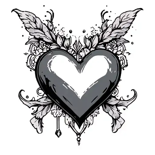 slut heart tattoo design idea