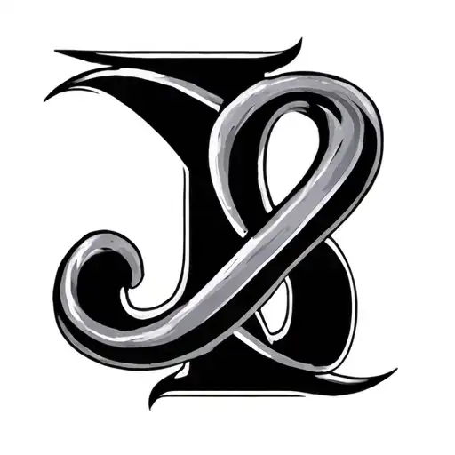 letters JJ in an infinity symbol tattoo design idea