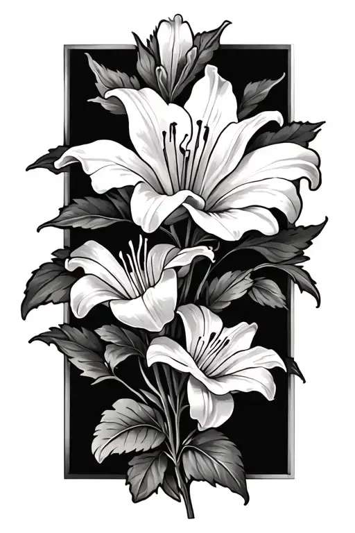 Sobriety, louts and lilly flower tattoo design idea