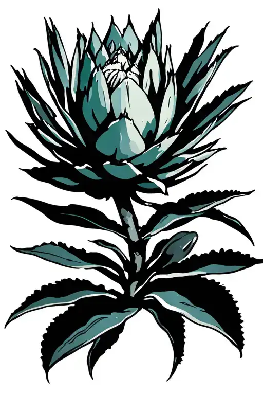Agave plant tattoo design idea