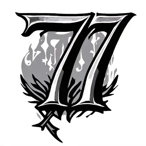 777 Roman Numerals tattoo design idea