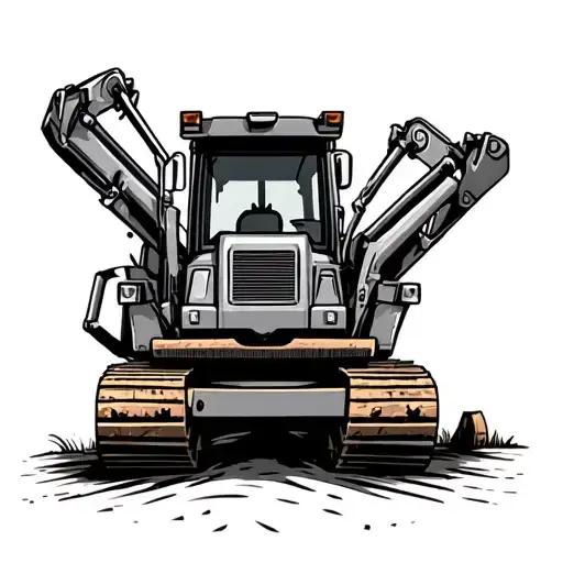 bulldozer inspired with country and faith style  tattoo design idea
