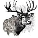 Scottish stag tattoo design idea