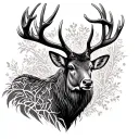 Scottish stag tattoo design idea