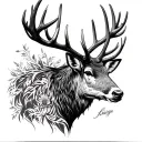 Scottish stag tattoo design idea