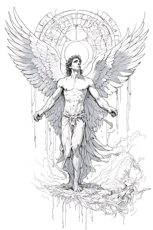 Icarus hubris and downfall tattoo design idea