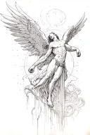 Icarus hubris and downfall tattoo design idea