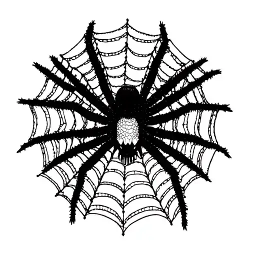 scary spider web tattoo design idea
