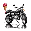 ice cream, motorbike, spam tattoo design idea