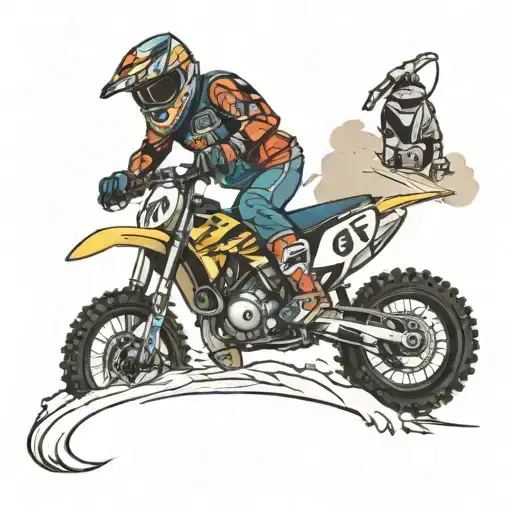 dirt bikes, dirt bikes, skiing tattoo design idea