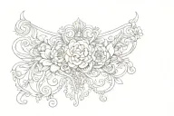 Disney garter band elegantly encircling the thigh tattoo design idea