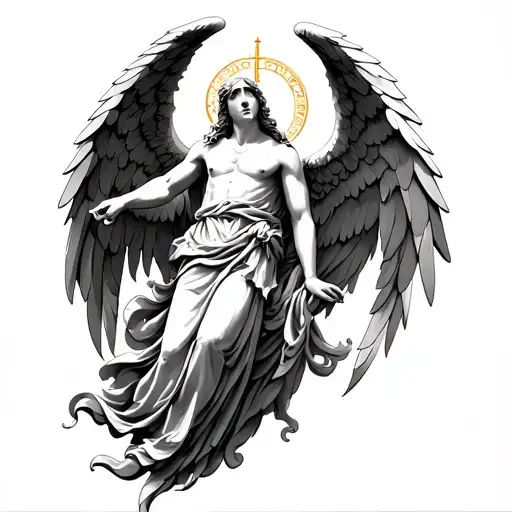 st. michael the arc angel libra tattoo design idea