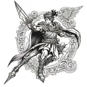 Peter Pan Soldier Sparta style tattoo design idea
