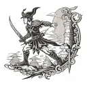 Peter Pan Soldier Sparta style tattoo design idea