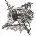 Peter Pan Soldier Sparta style tattoo design idea