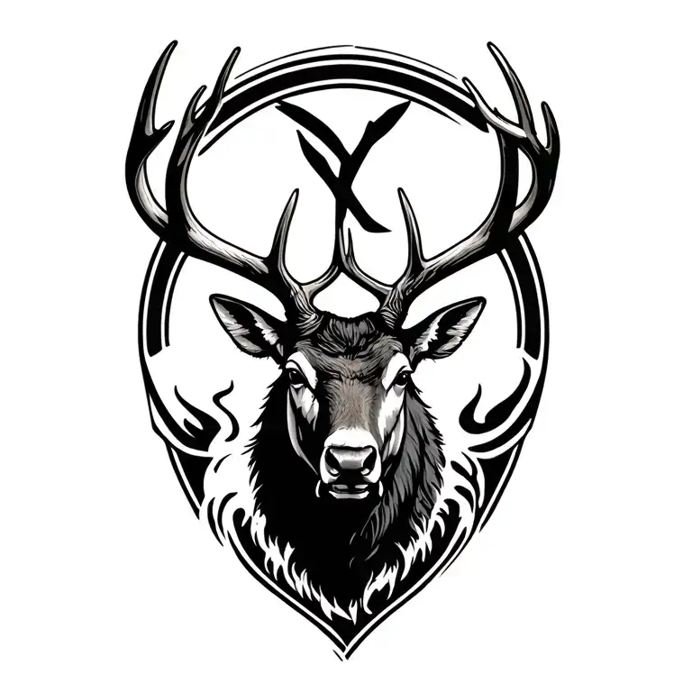 Munster rugby Stag head with no words tattoo design idea