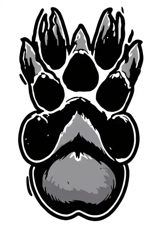 "Hunter" paw print tattoo design idea