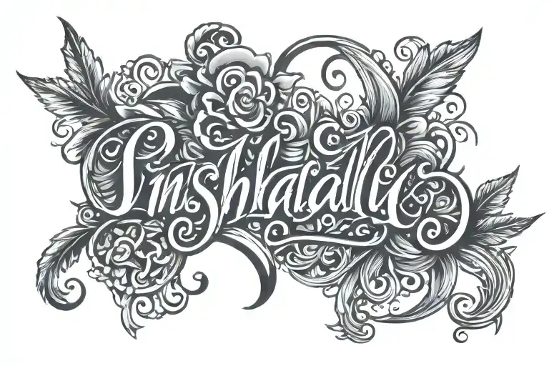 script font that says INSHALLAH tattoo design idea