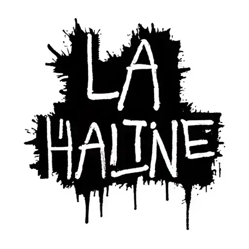 Text that writes La Haine attire la haine x basquiat tattoo design idea