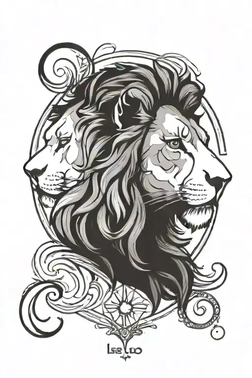 astrological sign leo tattoo design idea