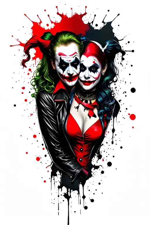 Joker And Harley Quinn tattoo design idea