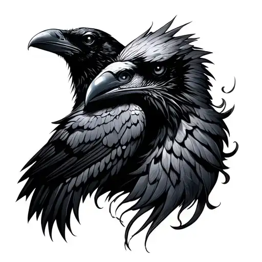 banshee and raven tattoo design idea