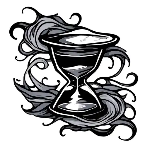 "Monica" hourglass sand flowing tattoo design idea