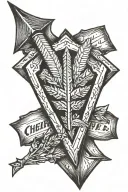 arrow with an arrowhead and the word "cherri" inside of it  tattoo design idea