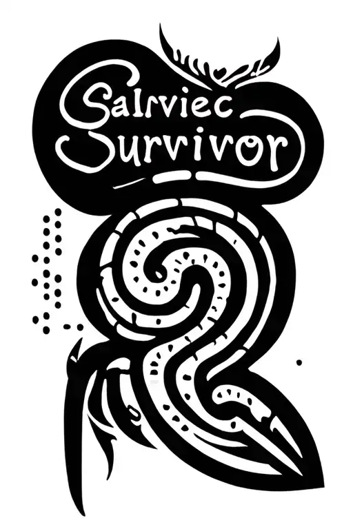 Galeic Kidney with Survivor word in morse code tattoo design idea