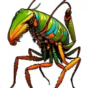 praying mantis shrimp wearing thanos' tattoo design idea