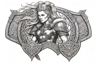 shield maiden tattoo design idea