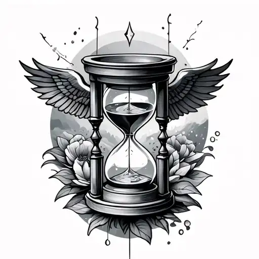 leap of faith hourglass combined tattoo design idea