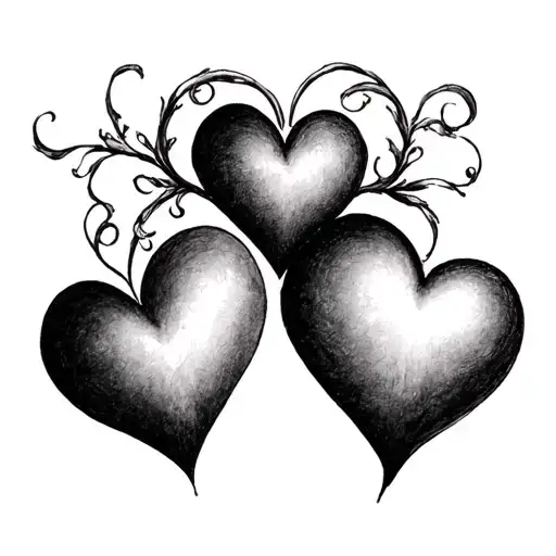3 hearts siblings memorial tattoo tattoo design idea