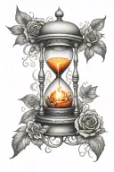 hourglass with a burning candle inside tattoo design idea