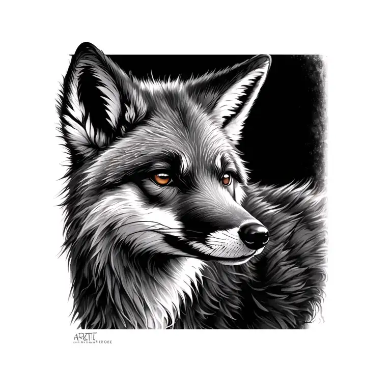 Arctic Fox tattoo design idea