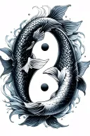 yin and yang tattoo with koi fish swimming  tattoo design idea
