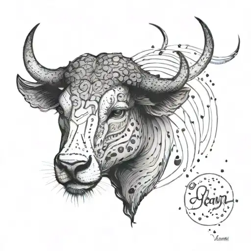 Leon taurus constellation tattoo design idea