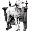 a lamb standing on a throne American traditional style tattoo tattoo design idea
