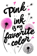 "Pink is my favorite color" dandelion blowing tattoo design idea