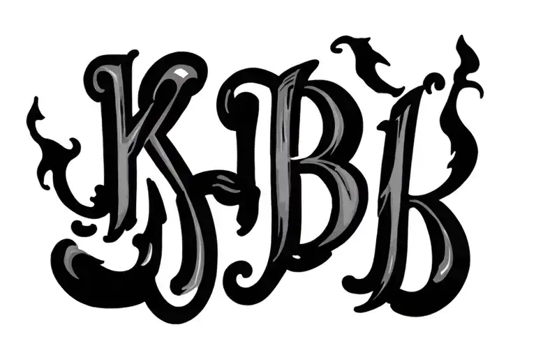 "KBB Hjb" Kids Initials KBB Hjb tattoo design idea