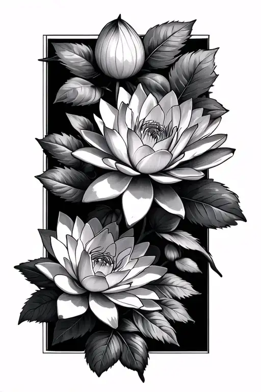 rose cosmo water Lily violet flowers tattoo design idea