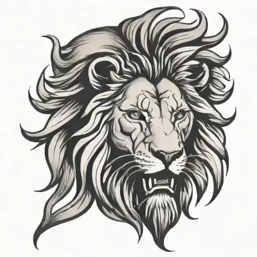 lion head with the word "YESHUA" tattoo design idea