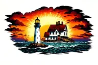 Lighthouse tattoo design idea