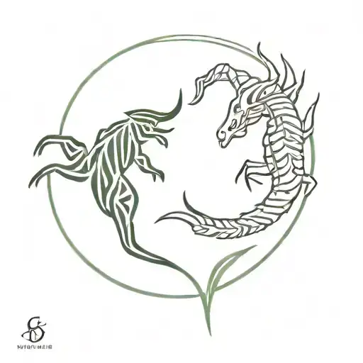 Scorpio vs Taurus tattoo design idea