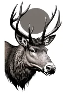 elk head tattoo design idea