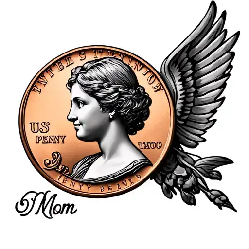 us penny mom tattoo design idea