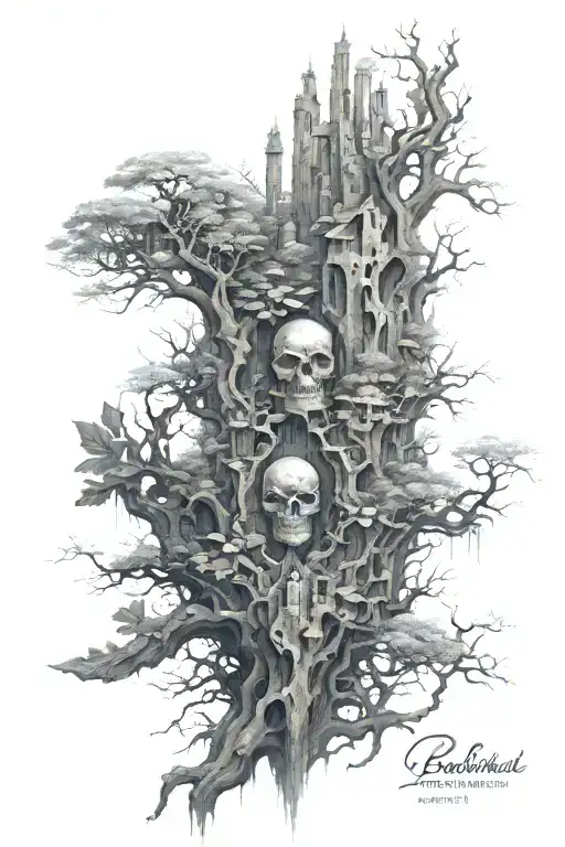 beksinski sleeve tattoo design inspired tattoo design idea